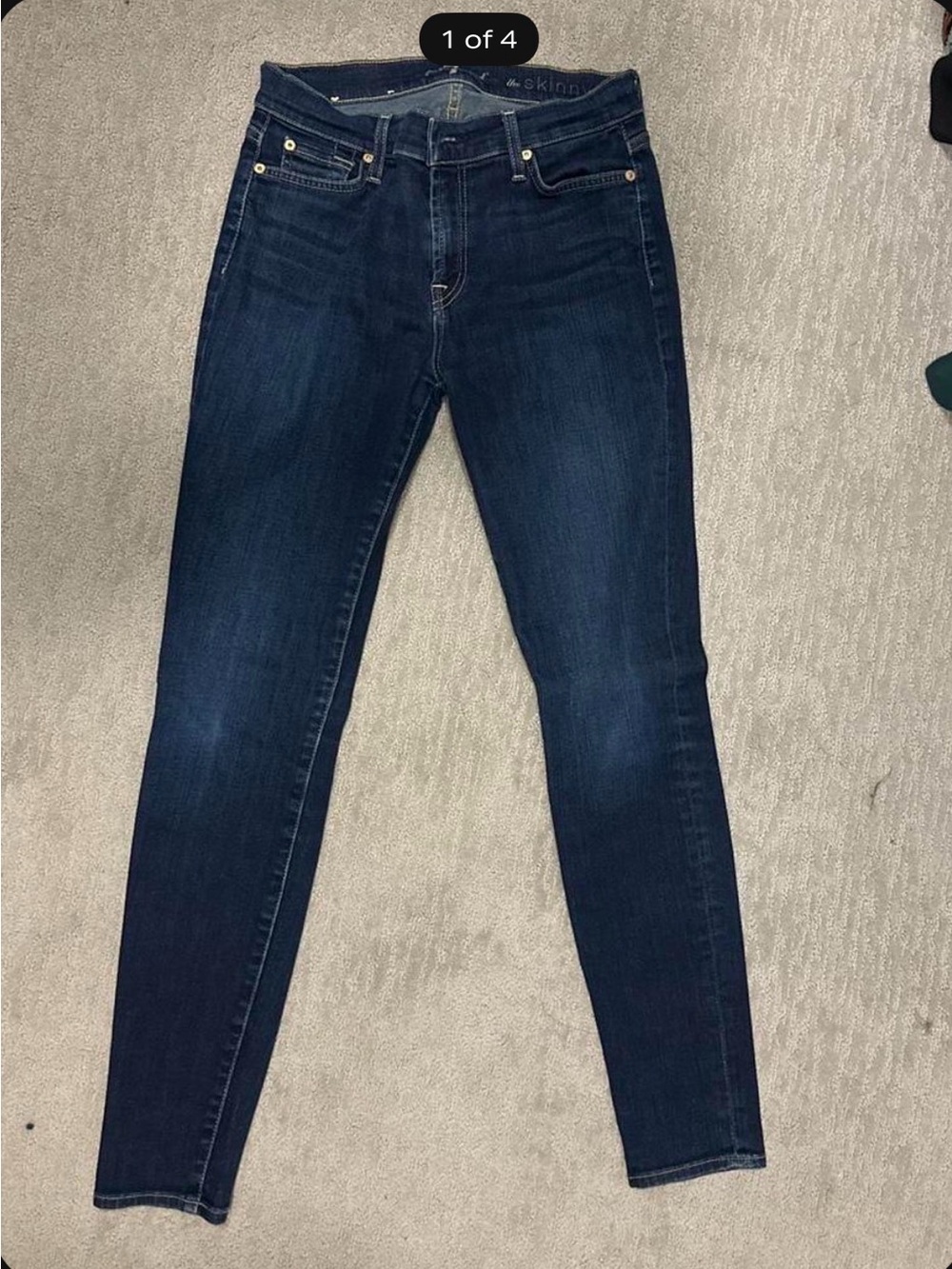 7 For All Mankind Dark Indigo Skinny Jeans